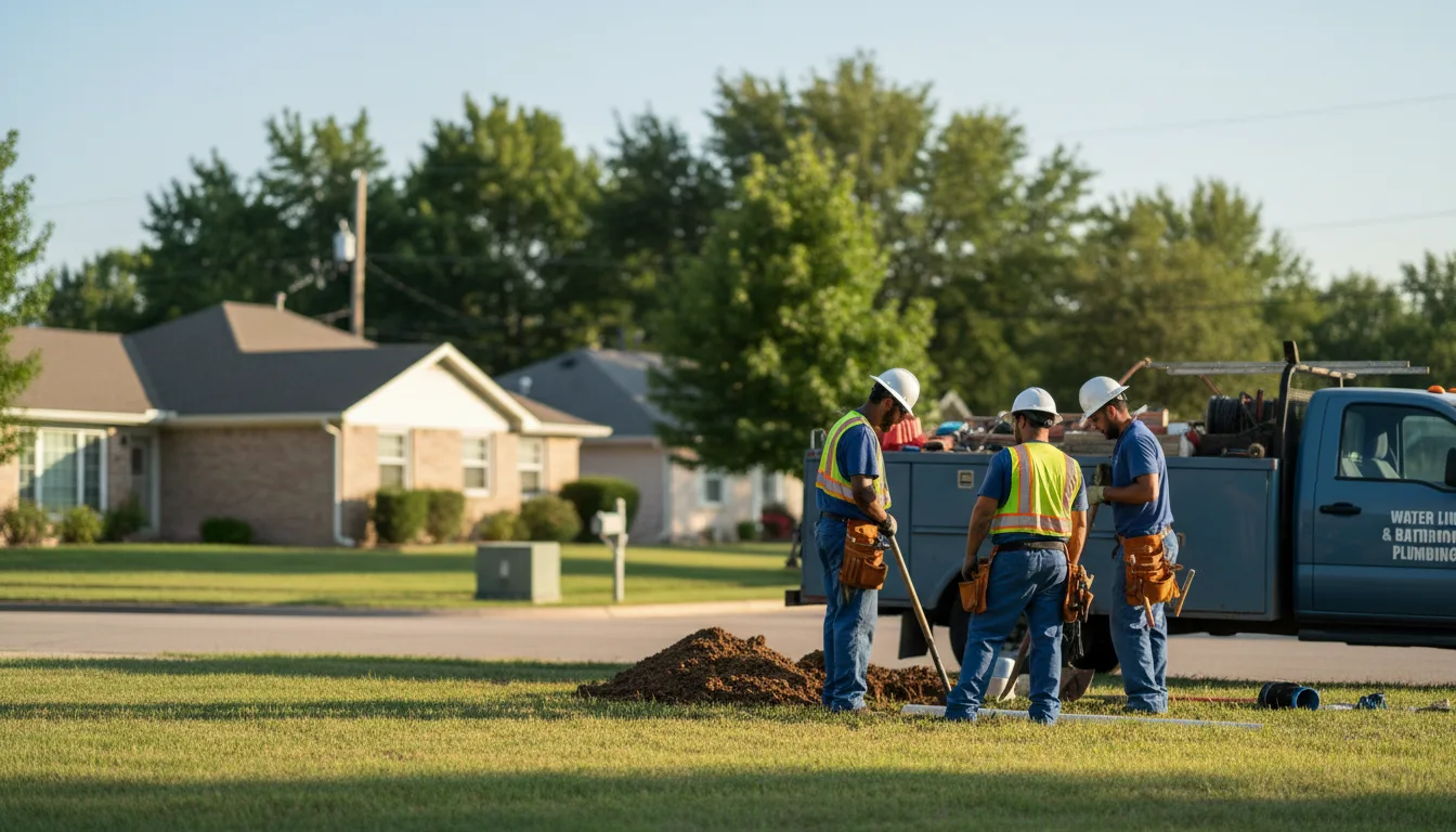 Residential water line and bathroom plumbing service in Riverside, MO
